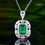 14K GOLD 2.61 CTW VIVID GREEN NATURAL EMERALD & DIAMOND PENDANT