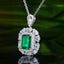 14K GOLD 2.61 CTW VIVID GREEN NATURAL EMERALD & DIAMOND PENDANT