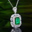 14K GOLD 2.61 CTW VIVID GREEN NATURAL EMERALD & DIAMOND PENDANT