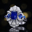 14K GOLD 3.53 CTW NATURAL SAPPHIRE & DIAMOND RING/PENDANT