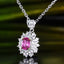 14K GOLD 0.57 CT NATURAL PADPARADSCHA SAPPHIRE & SAPPHIRE PENDANT