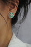 14K GOLD 1.28 CTW VIVID GREEN NATURAL EMERALD & DIAMOND EARRINGS