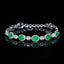 14K GOLD 6.12 CTW VIVID GREEN NATURAL EMERALD & DIAMOND BRACELET