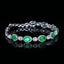 14K GOLD 6.12 CTW VIVID GREEN NATURAL EMERALD & DIAMOND BRACELET