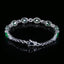 14K GOLD 6.12 CTW VIVID GREEN NATURAL EMERALD & DIAMOND BRACELET