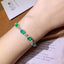 14K GOLD 6.12 CTW VIVID GREEN NATURAL EMERALD & DIAMOND BRACELET