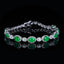 14K GOLD 6.12 CTW VIVID GREEN NATURAL EMERALD & DIAMOND BRACELET