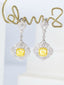 14K GOLD 1.60 CTW NATURAL YELLOW DIAMOND & DIAMOND EARRINGS