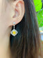 14K GOLD 1.60 CTW NATURAL YELLOW DIAMOND & DIAMOND EARRINGS