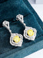 14K GOLD 1.60 CTW NATURAL YELLOW DIAMOND & DIAMOND EARRINGS