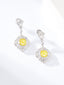 14K GOLD 1.60 CTW NATURAL YELLOW DIAMOND & DIAMOND EARRINGS