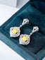 14K GOLD 1.60 CTW NATURAL YELLOW DIAMOND & DIAMOND EARRINGS