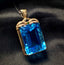 14K GOLD 55.80 CT NATURAL TOPAZ & DIAMOND PENDANT