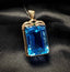 14K GOLD 55.80 CT NATURAL TOPAZ & DIAMOND PENDANT