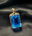 14K GOLD 55.80 CT NATURAL TOPAZ & DIAMOND PENDANT