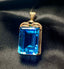 14K GOLD 55.80 CT NATURAL TOPAZ & DIAMOND PENDANT