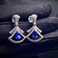 14K GOLD 1.01 CT VIVID BLUE NATURAL SAPPHIRE & DIAMOND EARRINGS