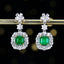 14K GOLD 2.48 CTW VIVID GREEN NATURAL EMERALD & DIAMOND EARRINGS