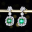 14K GOLD 2.48 CTW VIVID GREEN NATURAL EMERALD & DIAMOND EARRINGS