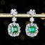 14K GOLD 2.48 CTW VIVID GREEN NATURAL EMERALD & DIAMOND EARRINGS