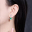 14K GOLD 2.48 CTW VIVID GREEN NATURAL EMERALD & DIAMOND EARRINGS