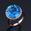 14K GOLD 12.2 CTW NATURAL TOPAZ & DIAMOND RING