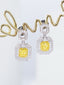 14K GOLD 0.47 CTW NATURAL YELLOW DIAMOND & DIAMOND EARRINGS