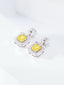 14K GOLD 0.47 CTW NATURAL YELLOW DIAMOND & DIAMOND EARRINGS