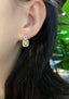 14K GOLD 0.47 CTW NATURAL YELLOW DIAMOND & DIAMOND EARRINGS