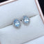 14K GOLD 1.25 CT NATURAL AQUAMARINE & DIAMOND EARRINGS