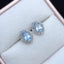 14K GOLD 1.25 CT NATURAL AQUAMARINE & DIAMOND EARRINGS