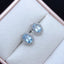 14K GOLD 1.25 CT NATURAL AQUAMARINE & DIAMOND EARRINGS