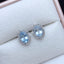 14K GOLD 1.25 CT NATURAL AQUAMARINE & DIAMOND EARRINGS