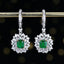 14K GOLD 2.71 CTW VIVID GREEN NATURAL EMERALD & DIAMOND EARRINGS