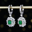 14K GOLD 2.71 CTW VIVID GREEN NATURAL EMERALD & DIAMOND EARRINGS