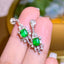 14K GOLD 1.54 CTW NATURAL EMERALD & DIAMOND EARRINGS