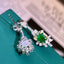 14K GOLD 1.54 CTW NATURAL EMERALD & DIAMOND EARRINGS