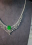 14K GOLD 11.58 CTW VIVID GREEN NATURAL EMERALD & DIAMOND NECKLACE