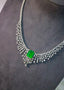 14K GOLD 11.58 CTW VIVID GREEN NATURAL EMERALD & DIAMOND NECKLACE