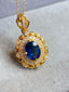 14K GOLD 1.28 CTW NATURAL SAPPHIRE & DIAMOND PENDANT