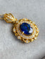 14K GOLD 1.28 CTW NATURAL SAPPHIRE & DIAMOND PENDANT