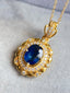 14K GOLD 1.28 CTW NATURAL SAPPHIRE & DIAMOND PENDANT