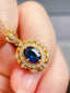 14K GOLD 1.28 CTW NATURAL SAPPHIRE & DIAMOND PENDANT