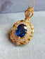 14K GOLD 1.28 CTW NATURAL SAPPHIRE & DIAMOND PENDANT