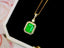 14K GOLD 1.37 CTW VIVID GREEN NATURAL EMERALD & DIAMOND PENDANT