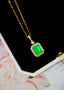 14K GOLD 1.37 CTW VIVID GREEN NATURAL EMERALD & DIAMOND PENDANT