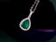 14K GOLD 0.91 CTW VIVID GREEN NATURAL EMERALD & DIAMOND NECKLACE