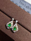 14K GOLD 1.21 CTW VIVID GREEN NATURAL EMERALD & DIAMOND EARRINGS