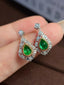 14K GOLD 1.21 CTW VIVID GREEN NATURAL EMERALD & DIAMOND EARRINGS