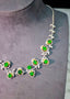 14K GOLD 8.89 CTW VIVID GREEN NATURAL EMERALD & DIAMOND NECKLACE